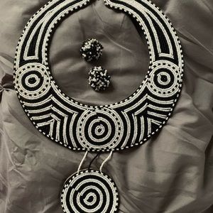 Beaded Goddess Necklace & Studs